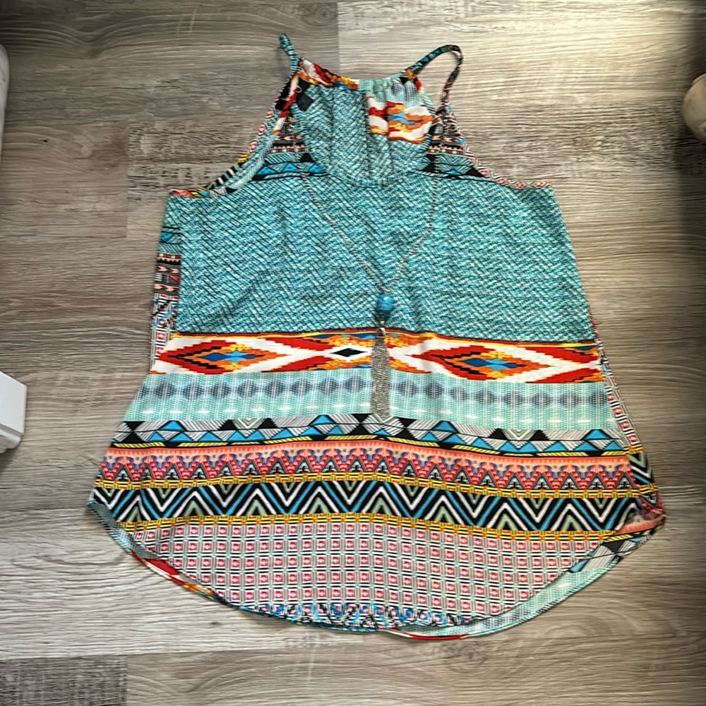 By & By Aztec Print Blouse